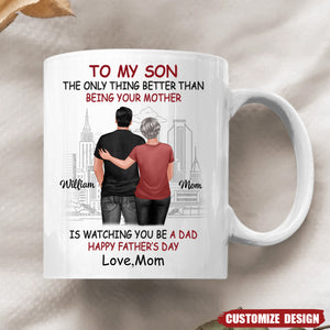 From Mom To Son Happy Father's Day Personalized Mug