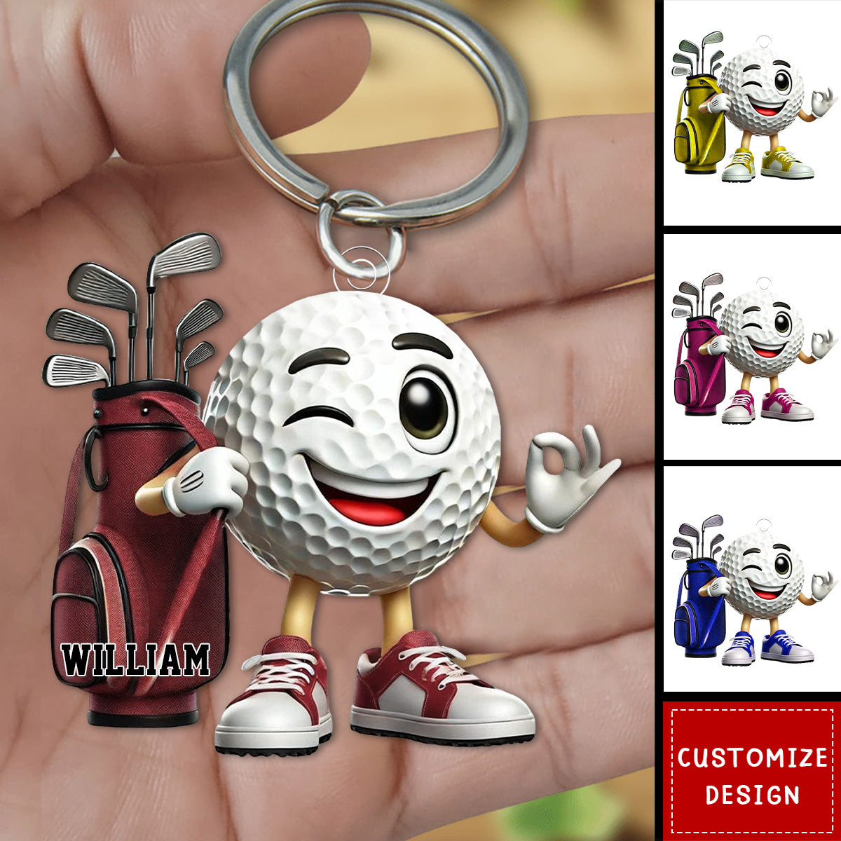 Personalized Golf Keychain - Gift For Golf Lover