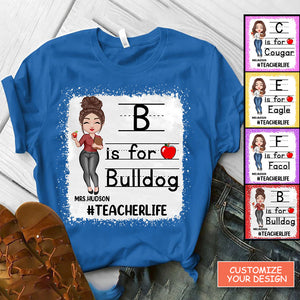 Personalized School Mascot Custom Teacher T-Shirt, Custom Gifts For Teacher