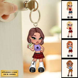 Y2K Fashion Girl Personalized Acrylic Keychain