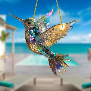 Hummingbird Suncatcher Colorful Window Hanging - Gift For Bird Lovers