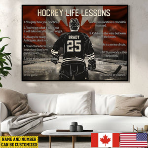 Personalized American/Canada Hockey Life Lessons Poster-Gift For Hockey Lovers