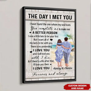 Personalized Couple Walking On The Beach Poster, Heartfelt Gift For Couple