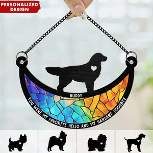 Dogs On The Moon - Personalized Window Hanging Suncatcher Ornament