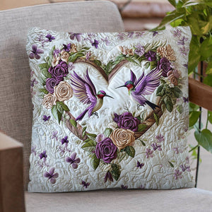 Petal Heart Hummingbird Pillow - Gift For Bird Lovers