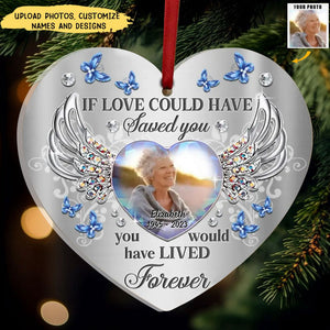 Custom Personalized Memorial Photo Heart Acrylic Ornament - Memorial Gift Idea for Christmas - If Love Could Have Saved You