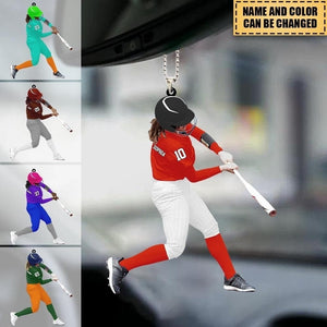 Personalized Softball/Baseball Batter Car Hanging Ornament Gift For  Softball/baseball Lovers