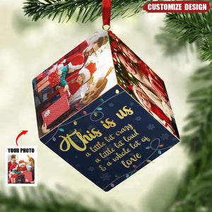 2024 New Release Custom Photo Every Christmas, I Wrap My Family In Love! - Family Personalized Wooden Cube Ornament - Christmas Gift For Family Members