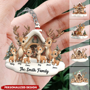 Personalized Reindeer Family Keychain-2024 New Release