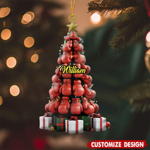 Personalized Boxing Gloves Tree Ornament - Gifts For Boxing Lovers