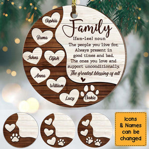 Family Personalized Wooden Christmas Ornament