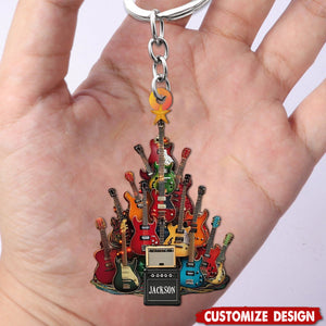 Personalized Guitar Keychain -Gift For Guitar Lovers