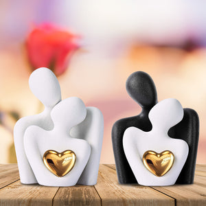 Mini Couple With Heart Statue, Anniversary Gift For Couple