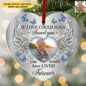 Custom Personalized Memorial Photo Heart Acrylic Ornament - Memorial Gift Idea for Christmas - If Love Could Have Saved You