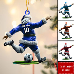 Personalized Soccer Kick Santa Christmas Ornament-2024 New Release