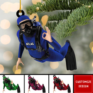 Personalized Scuba Diving Ornament-Gift for Scuba Diver-2024 New Release