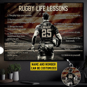 Personalized Rugby Life Lessons Poster-Gift For Rugby Lover