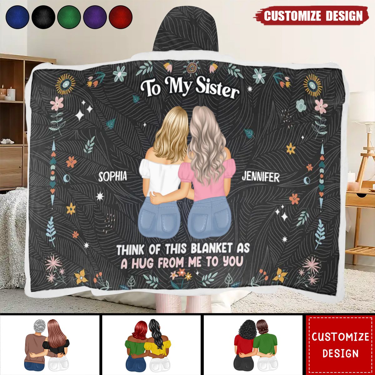 As A Hug From Me To You - Personalized Wearable Hooded Blanket