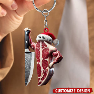 Personalized Meat Keychain-Gift For Butchers, Chefs, and BBQ Enthusiasts