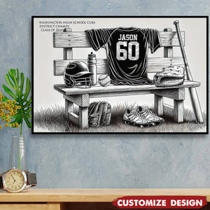 Personalized Class Baseball Team Poster-Gift For Baseball Team Members