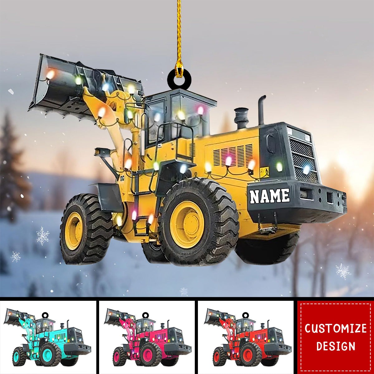 Personalized Bulldozer Christmas Ornaments Gift For Heavy Equipment Lovers - 2024 New Release