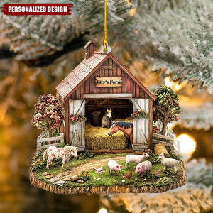 Personalized Rustic Farm Christmas Ornament-Gift for Farmers-2024 New Release