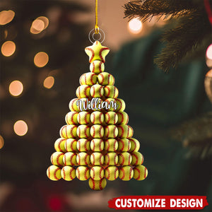 Personalized Softball Christmas Ornament-Gift For Softball Lovers-2024 New Release