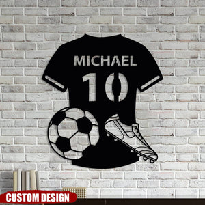 Football, Soccer Player Name Metal Sign - Personalized Night Light - Gift For Football, Soccer Lover