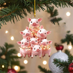 Pig Christmas Ornament-Gift for Animal Lover-2024 New Release