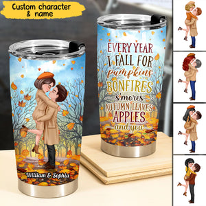 You And Me We Got This Fall Season Couple Personalized Glitter Tumbler