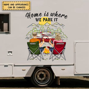 Home Is Where We Park It - Gift For Camping Lovers - Personalized Camping Decal, Decor Decal