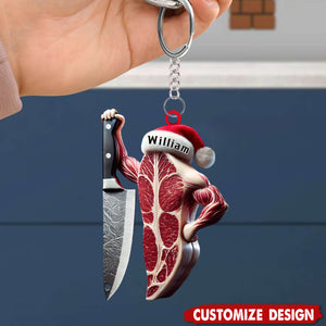 Personalized Meat Keychain-Gift For Butchers, Chefs, and BBQ Enthusiasts