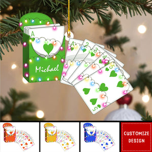 Personalized Poker Christmas Ornament Gift For Card Players-2024 New Release