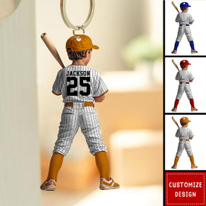 Personalized Kid Baseball Player Christmas Keychain-Gift For Baseball Lover-2024 New Release