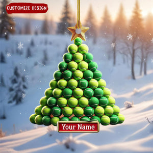 Personalized Tennis Ball Christmas Ornament Gift For Tennis Lovers-2024 New Release