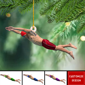 Personalized Swimming Christmas Ornament Gift For Swimmer - 2024 New Release