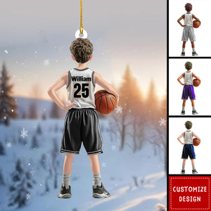 Personalized Kid Basketball Player Ornament - Gift For Basketball Young Lovers  - 2024 New Release