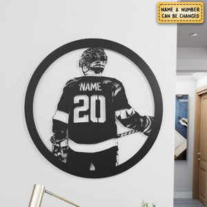 Hockey Player Name Metal Sign-Personalized Night Light-Gift For Hockey Lover