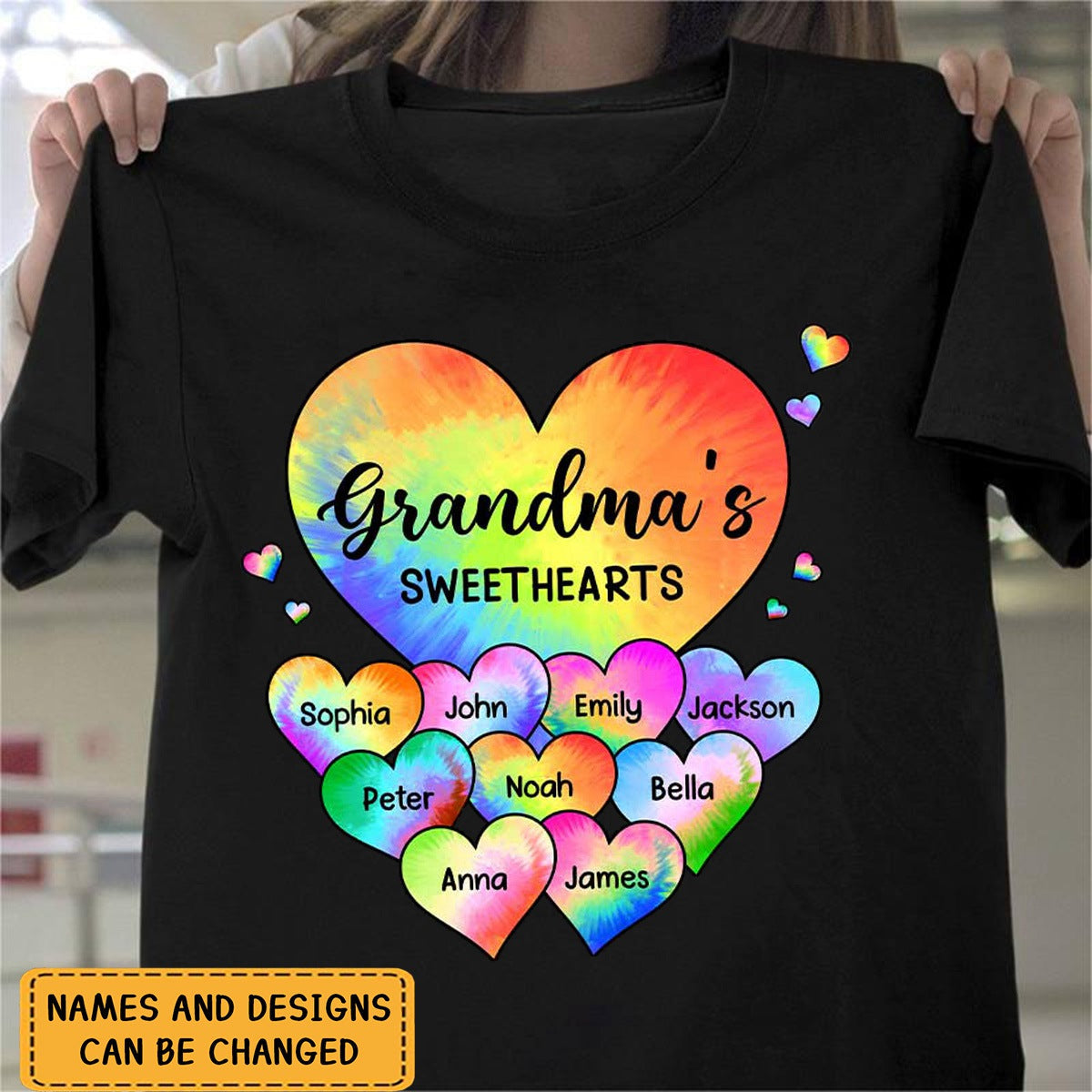 Grandma's Sweet Hearts Grandkids Tie Dye Shirt - roadsir