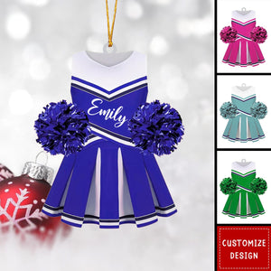 Personalized Cheerleading Pom pom Girl Christmas Ornaments