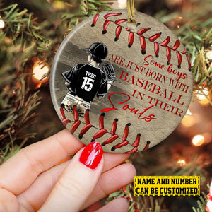 2024 New Release Some Boys Are Just Born With-Personalized Baseball Boy Christmas Ornament-Gift For Baseball Lovers