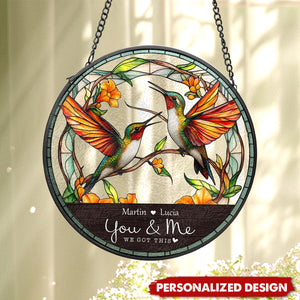 Hummingbird Couple-Personalized Suncatcher-Gift For Couple