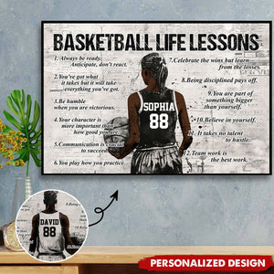 Personalized Basketball Life Lessons Poster-Gift For Basketball Lover