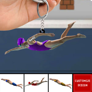 Personalized Swimming Keychain-Gift For Swimmer