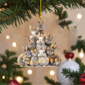 Bunny Christmas Ornament-Gift for Animal Lover-2024 New Release