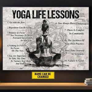 Personalized Yoga Life Lessons Poster-Gift For Yoga Lovers