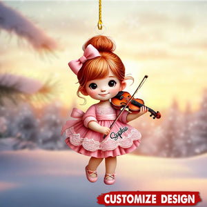 Personalized Girl Violin Christmas Ornament Gift For Violin Lovers-2024 New Release