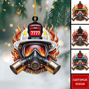 Personalized Firefighter Helmet Christmas Ornament - Gift For Firefighter Lovers - 2024 New Release