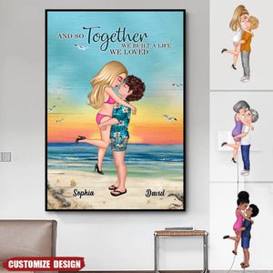 Doll Couple Kissing Hugging Personalized Poster