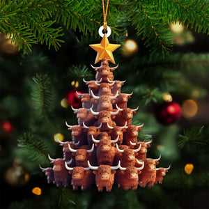 Highland Cows Christmas Tree Ornament-Gift For Cow Lovers-2024 New Release